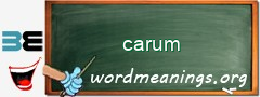 WordMeaning blackboard for carum